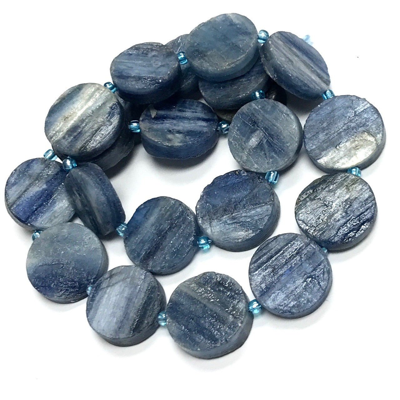 Kyanite Rough Cut Dime Beads