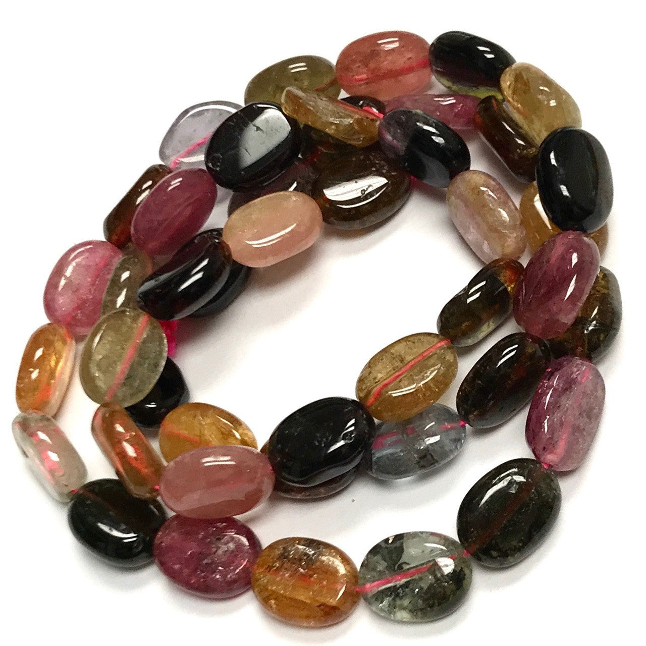 Tourmaline Highly Polished Flat Oval Beads-7 x 9mm