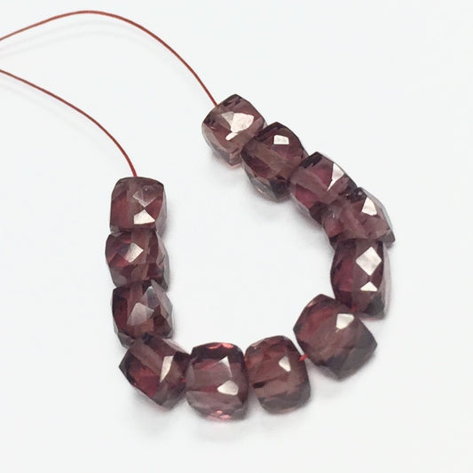 RARE!-Rhodolite Garnet Faceted Cube Beads-3.5mm avg. size