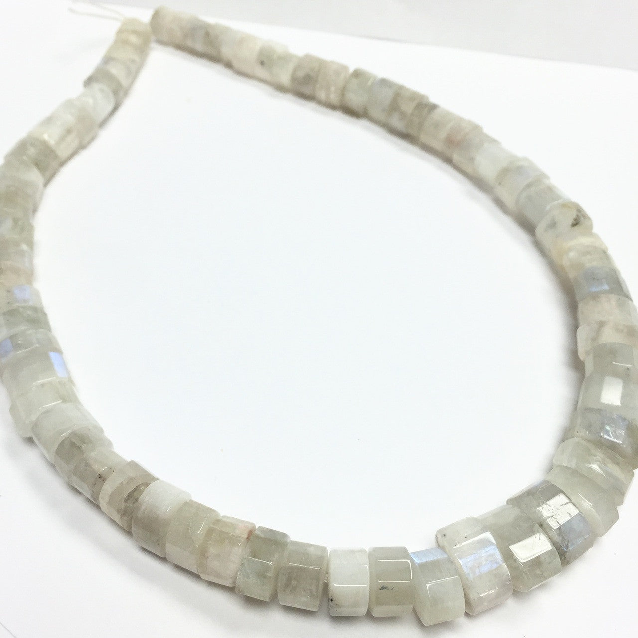 One-of-a-Kind Graduated Moonstone Faceted Round to Oval Rondell Beads-A Grade-8-14mm