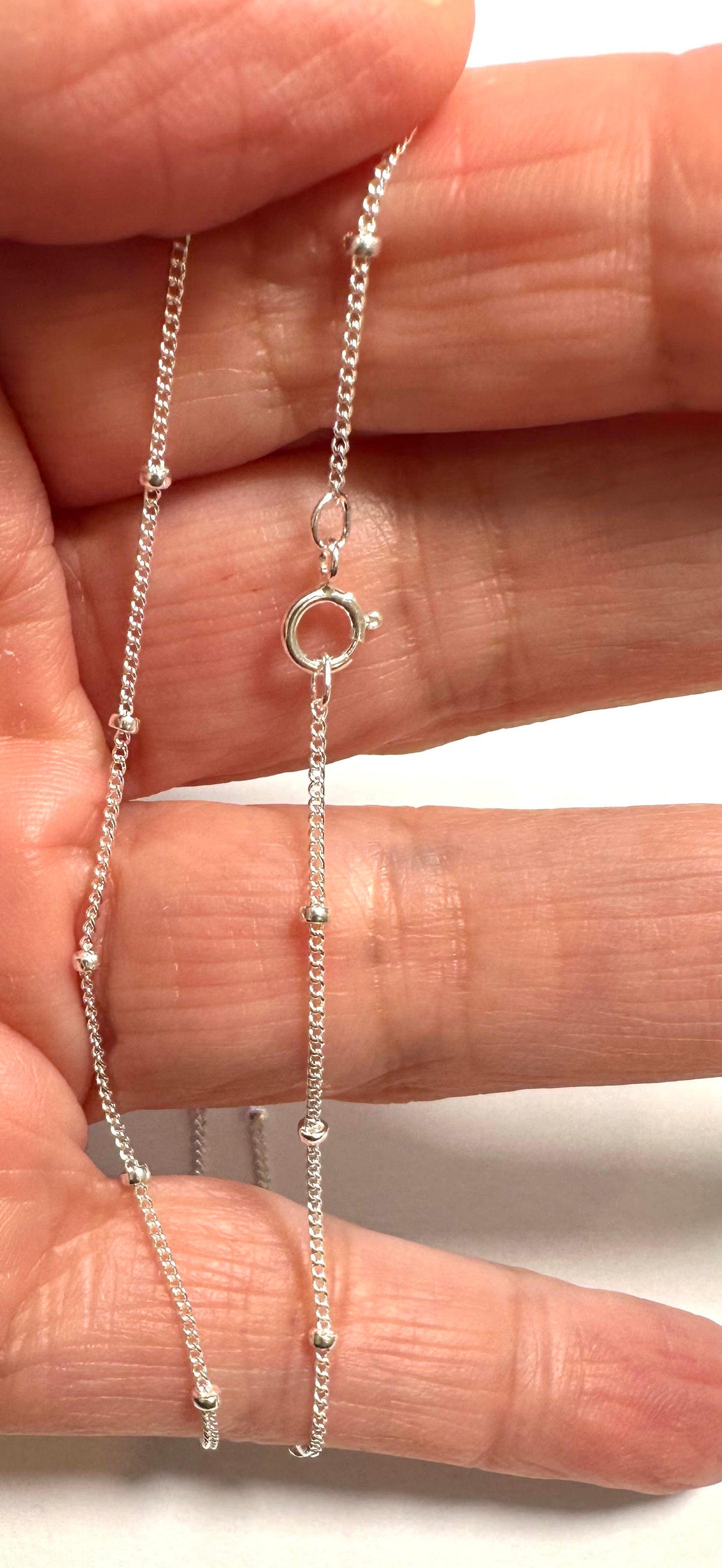 Sterling Silver Satellite Bead Chain 18" - SP7621