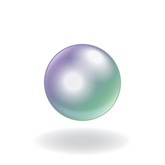 iridescent pearl with a soft purple and green hue