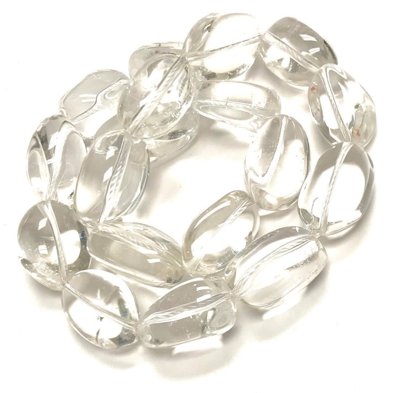 Rock Crystal Tumbled and Polished Nugget Beads