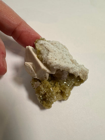 Golden Druzy Quartz with Albite Feldspar, Barite & Amethyst 2" - #NC7922