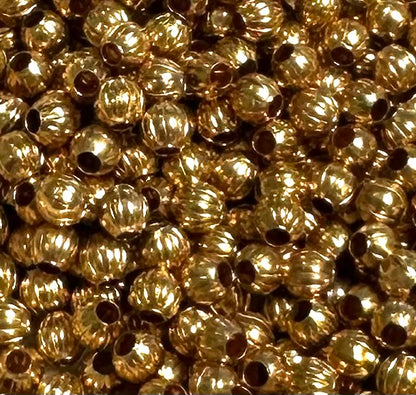 Rare Vintage French Torse Beads Gold-Plated Brass 2mm #VB8014