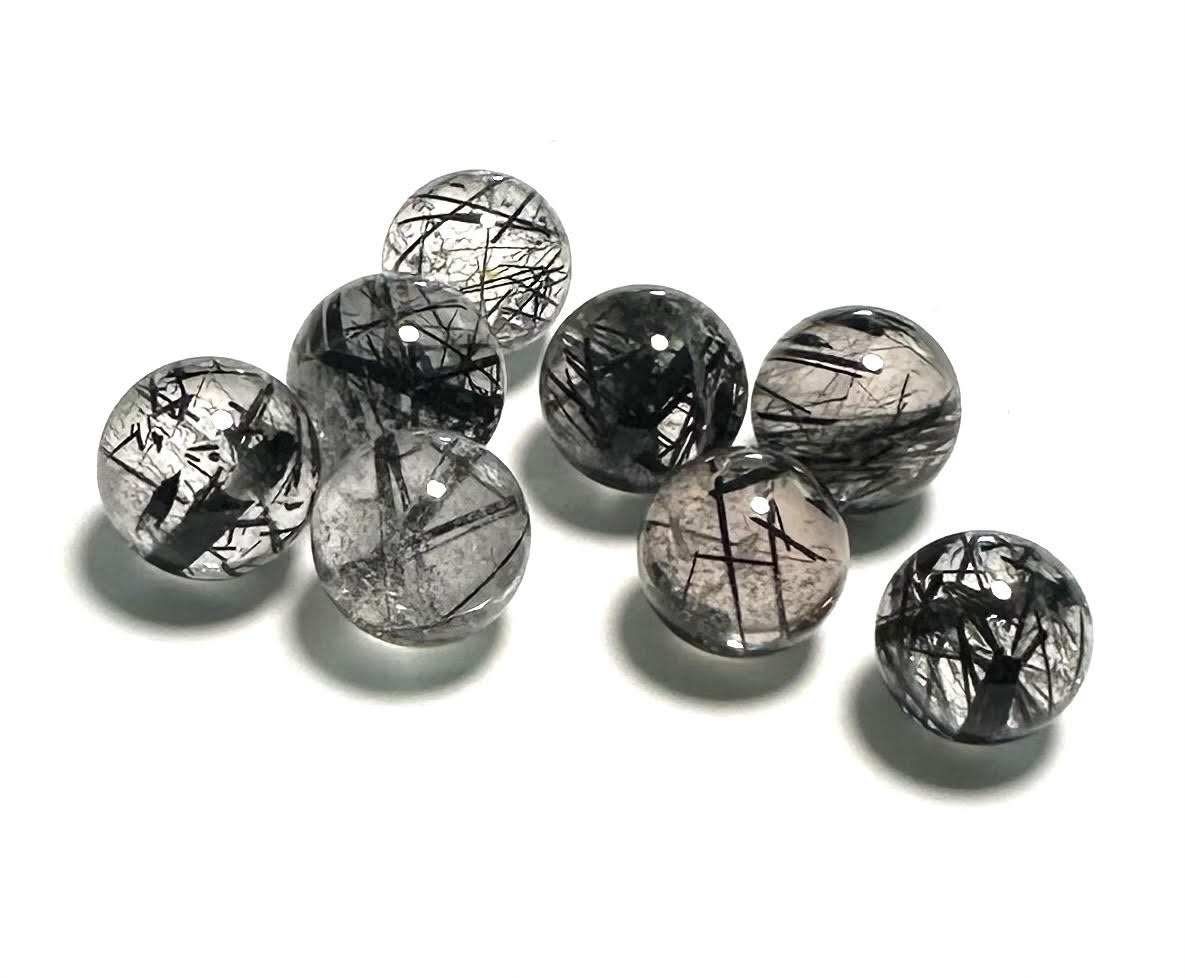 Mini Black Rutile Quartz Sphere • 10mm NC7819