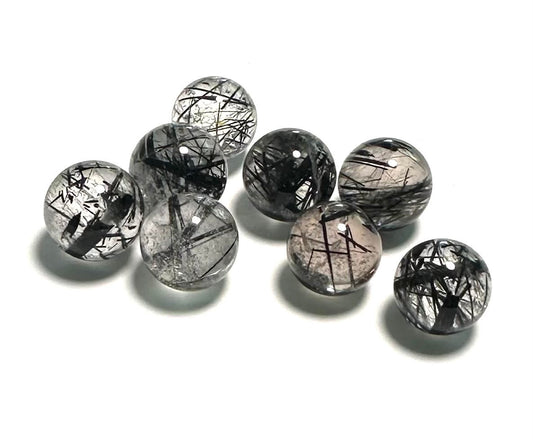 Mini Black Rutile Quartz Sphere • 10mm NC7819