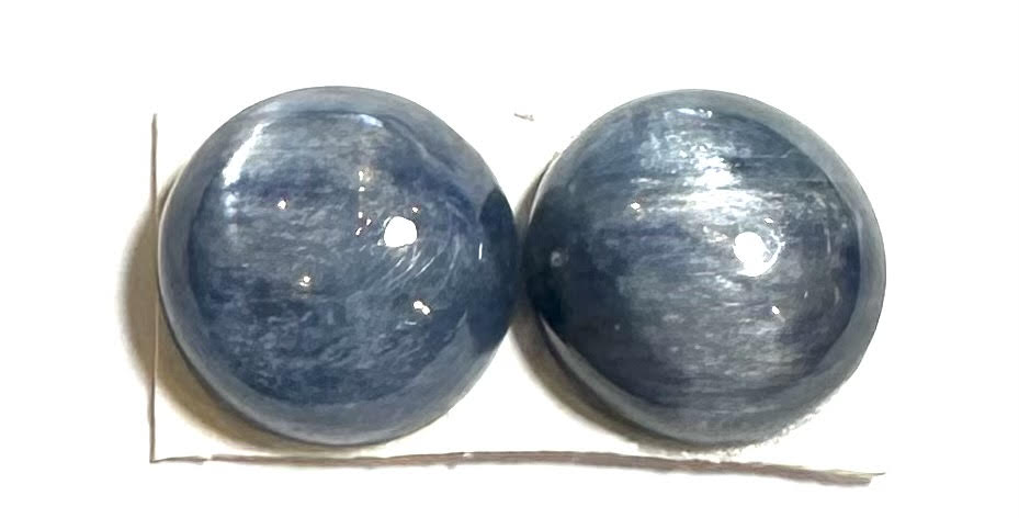 Kyanite Cabochon Pair — 12mm A-Grade | #21228