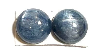 Kyanite Cabochon Pair — 12mm A-Grade | #21228