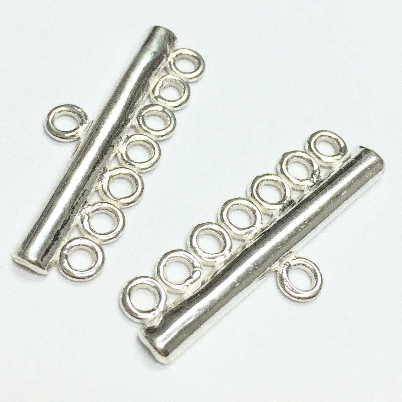 Sterling Silver 7 Strand Connectors-28 x 11mm