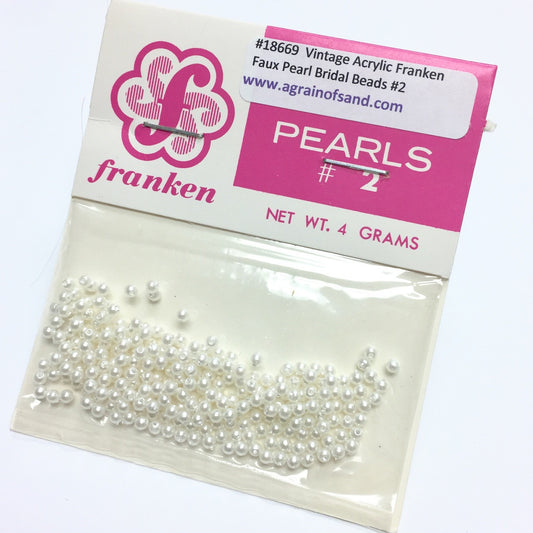 Vintage Acrylic Franken Faux Pearl Bridal Beads - #2, 2.5mm