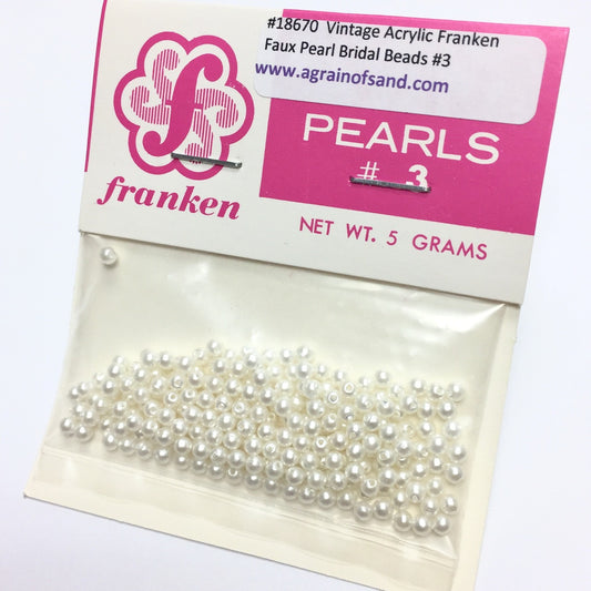 Vintage Acrylic Franken Faux Pearl Bridal Beads - #3