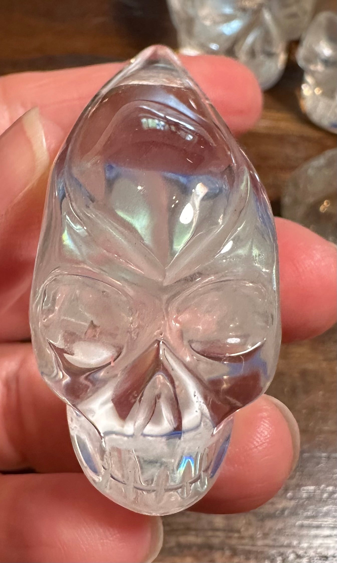 Master-Carved Lemurian Traveler Crystal Skull 3" – NC7896