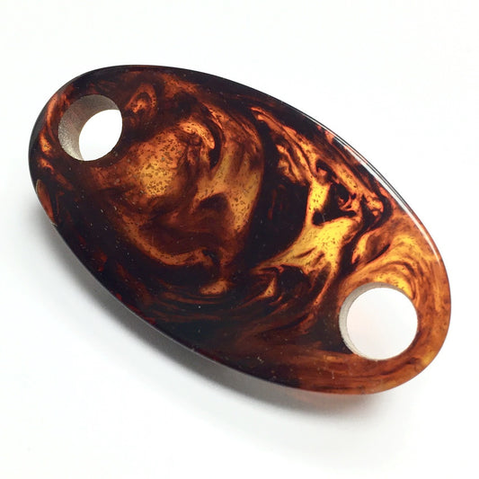Vintage YSL Bakelite Tortoise 2 hole Oval Connector Bead