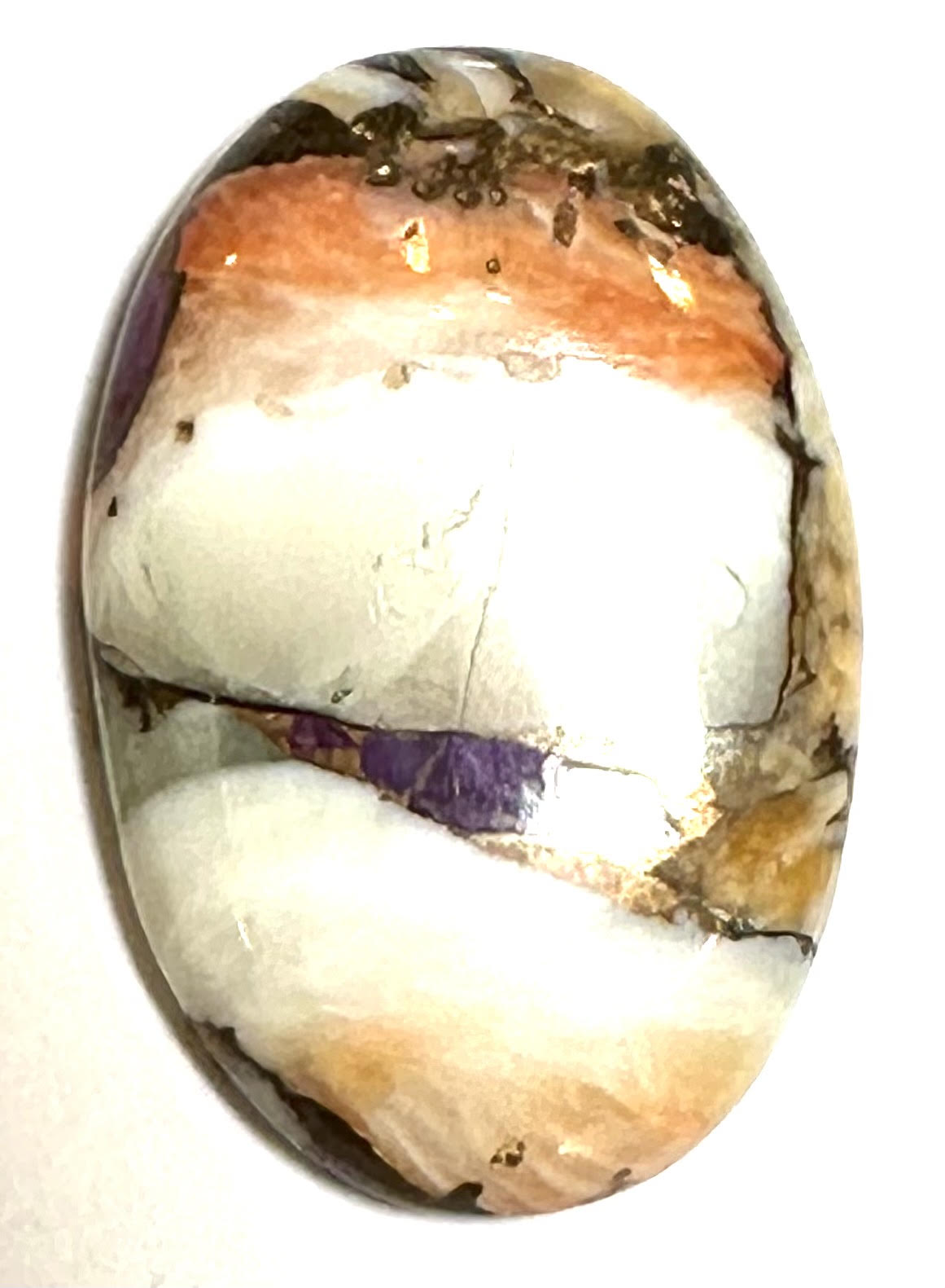 Spiny Oyster and Purple Turquoise Oval Cabochon 19x29mm #CAB7935