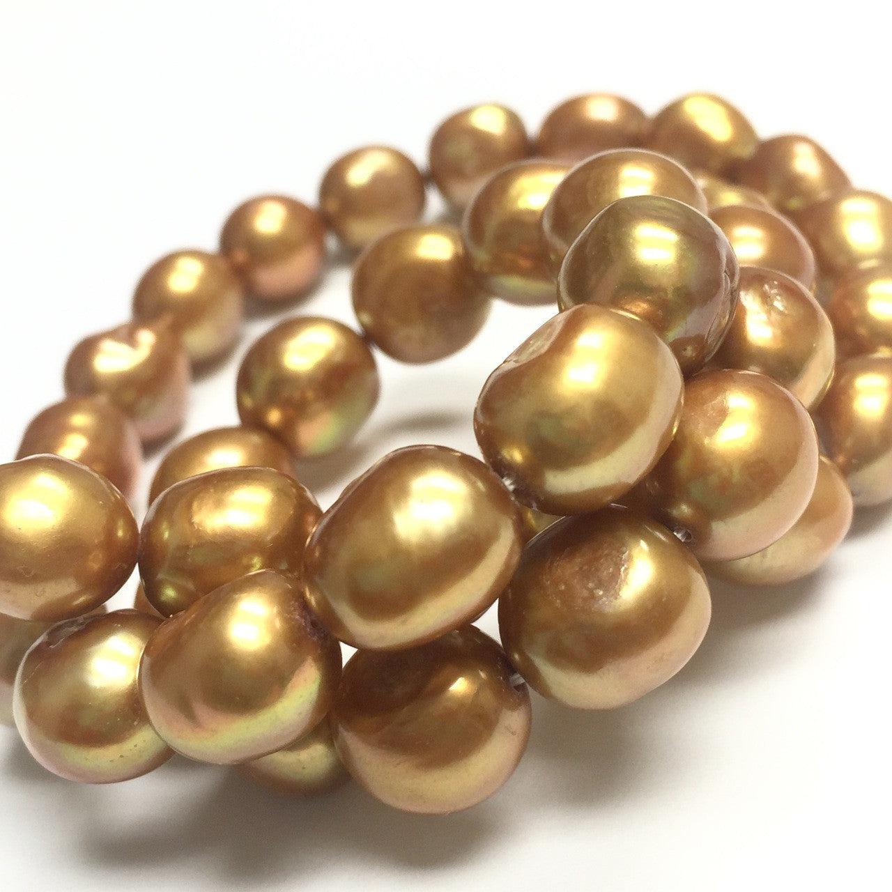 Golden Nugget Freshwater Pearl Beads - 10-11mm