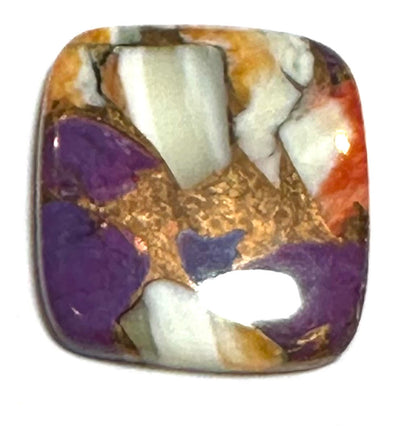 Spiny Oyster and Purple Turquoise Cabochon 24x26mm #CAB7934