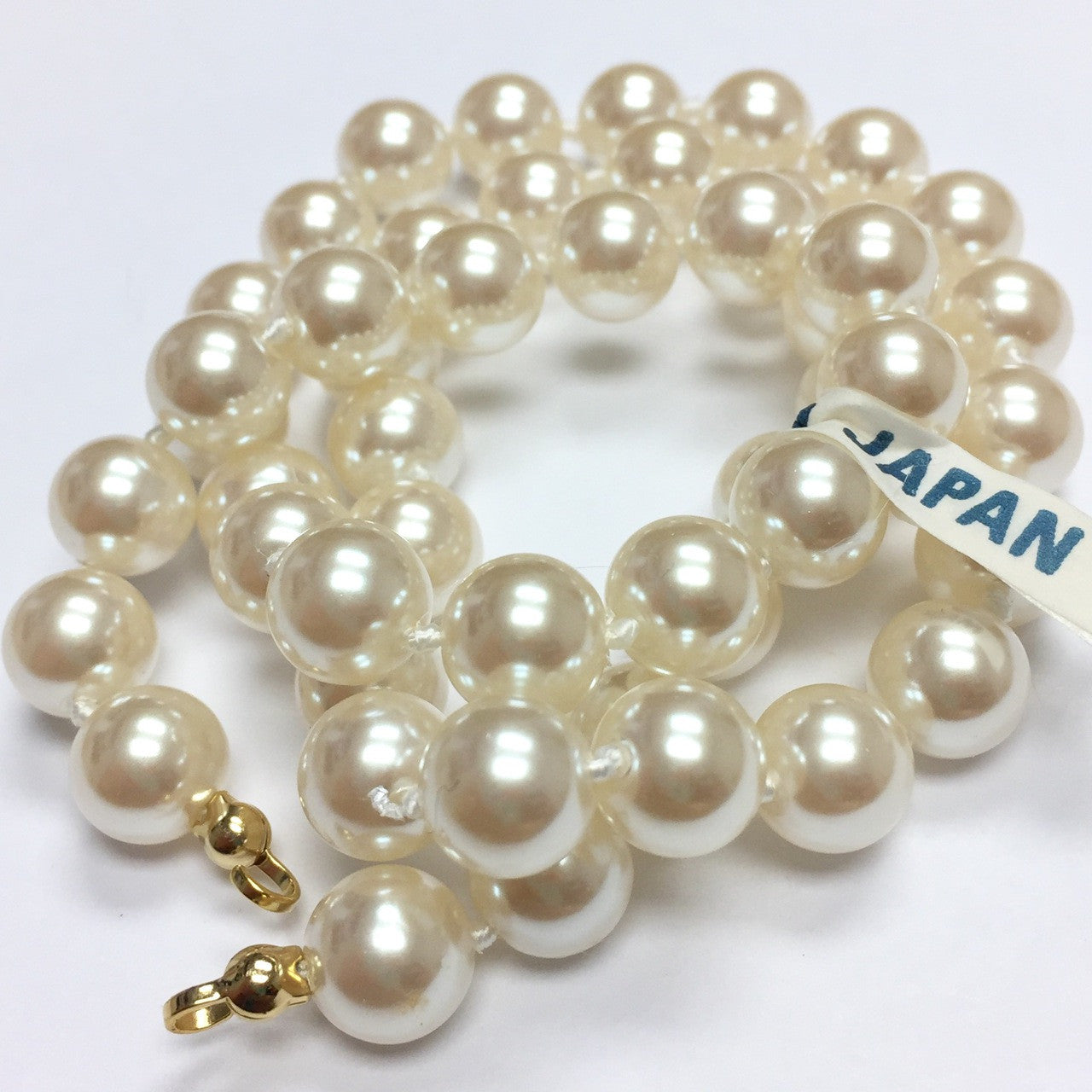 Vintage Faux Kiska Pearl Bead Strand-8mm