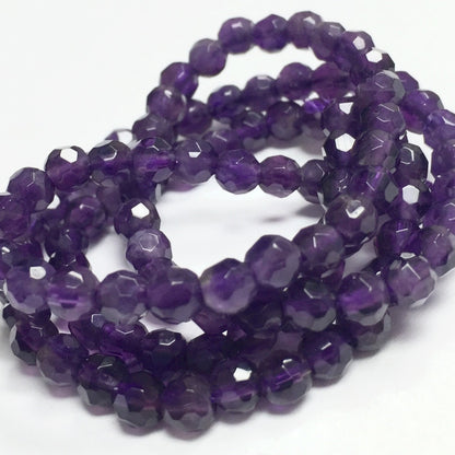 Faceted Amethyst Beads - 4mm Round