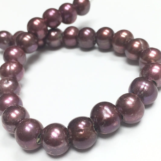 Large Holed Freshwater Pearls - Rich Rose 8-8.5mm