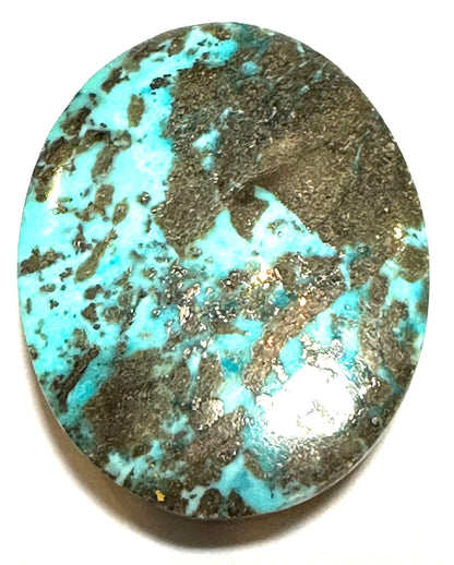 Natural Iranian Turquoise Cabochon with Pyrite 19 x 25 mm #CAB7931