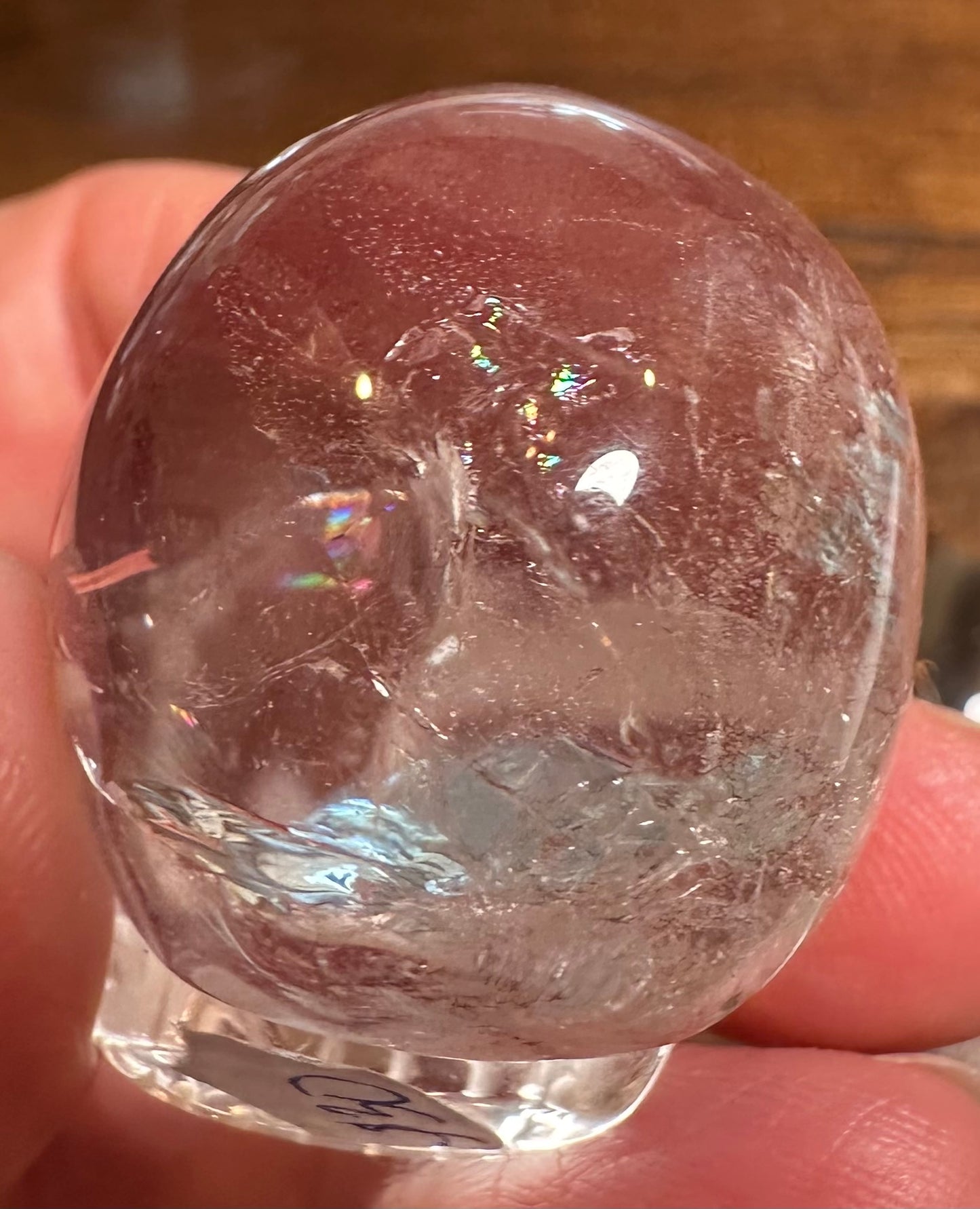 Master Carved Lemurian Quartz Crystal Skull with Brilliant Rainbow Flash – Vanderlei Barreto – Brazil – Item #NC7892