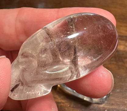 Golden Rutile Lemurian Quartz Elongated Crystal Skull – Master Carved by Vanderlei Barreto, Brazil – | NC7891