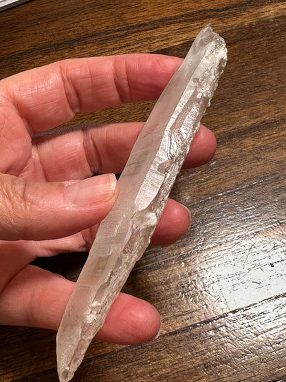 Diamantina Brazil Double Pointed Quartz with Black Rutile and Snow White Lodalite #NC5962