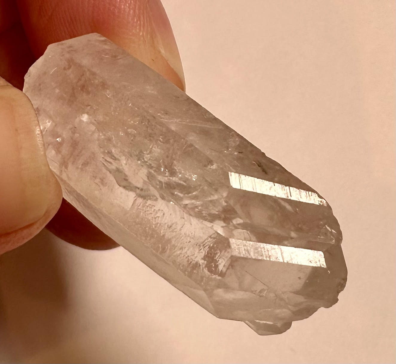 Lightning Strike Quartz Crystal with Dual Termination  1¼" x ¾" - #NC7911