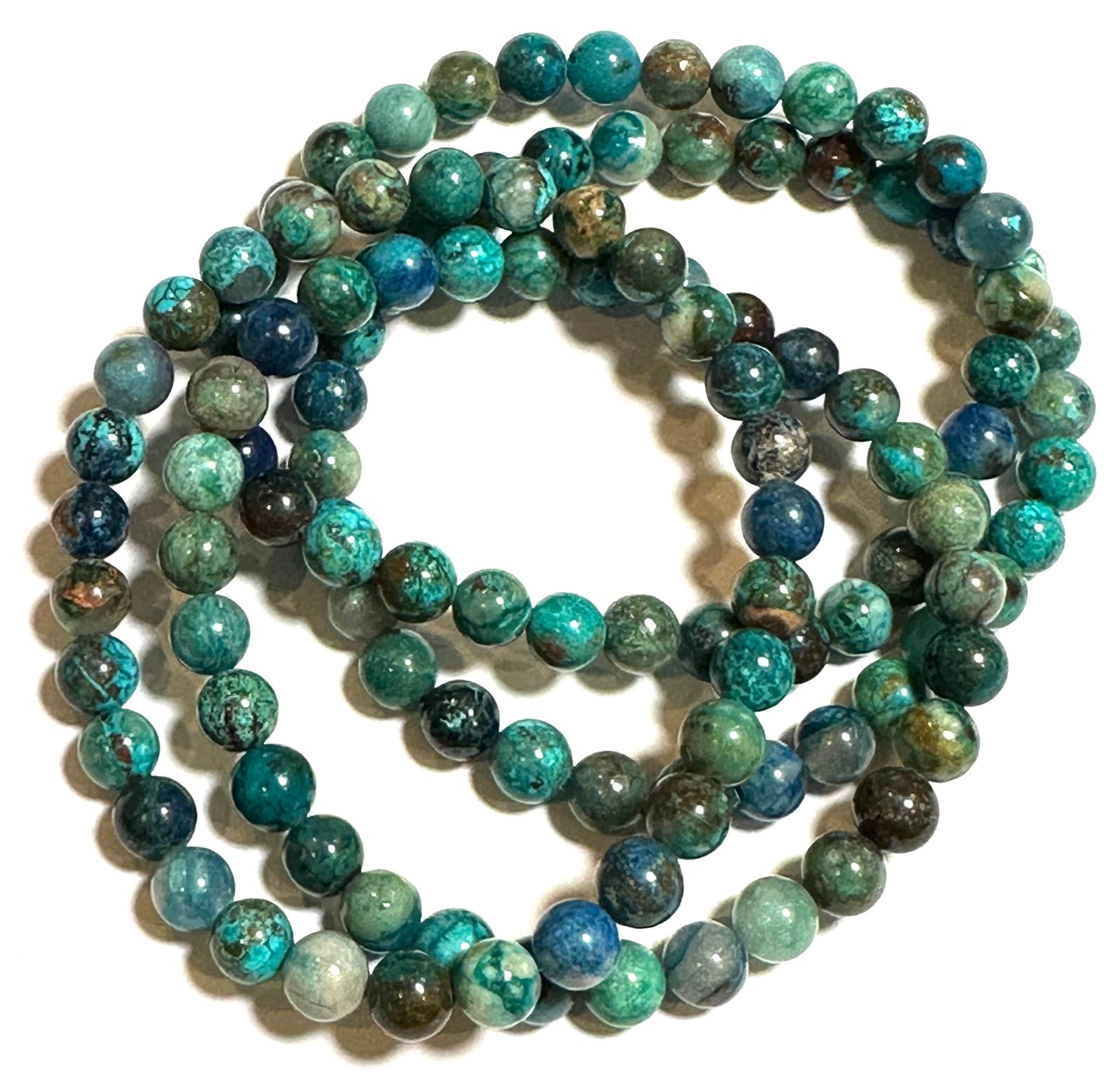 6mm Natural Chrysocolla Mala Bead Bracelet #MALA17