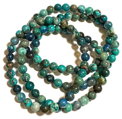 6mm Natural Chrysocolla Mala Bead Bracelet #MALA17
