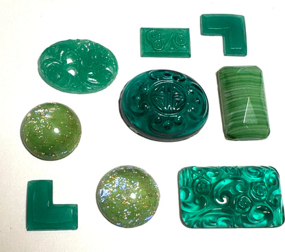 Vintage Glass Cabochon Collection – 9 Pieces VCAB559