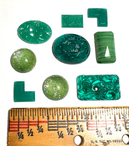 Vintage Glass Cabochon Collection – 9 Pieces VCAB559