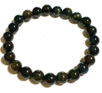 8 mm Blue Tiger Eye Mala Bracelet #MALA23