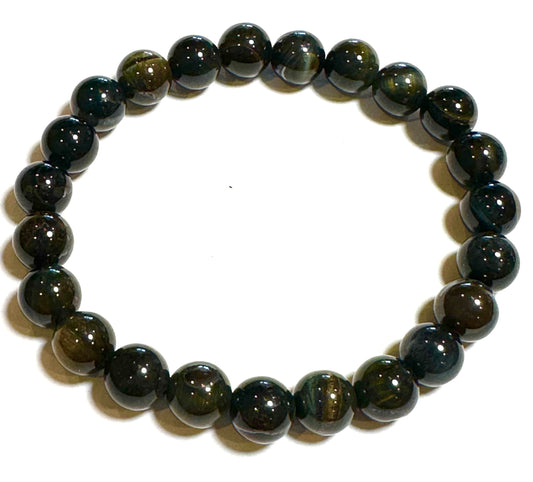 8 mm Blue Tiger Eye Mala Bracelet #MALA23