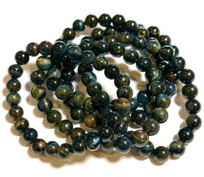 8 mm Blue Tiger Eye Mala Bracelet #MALA23