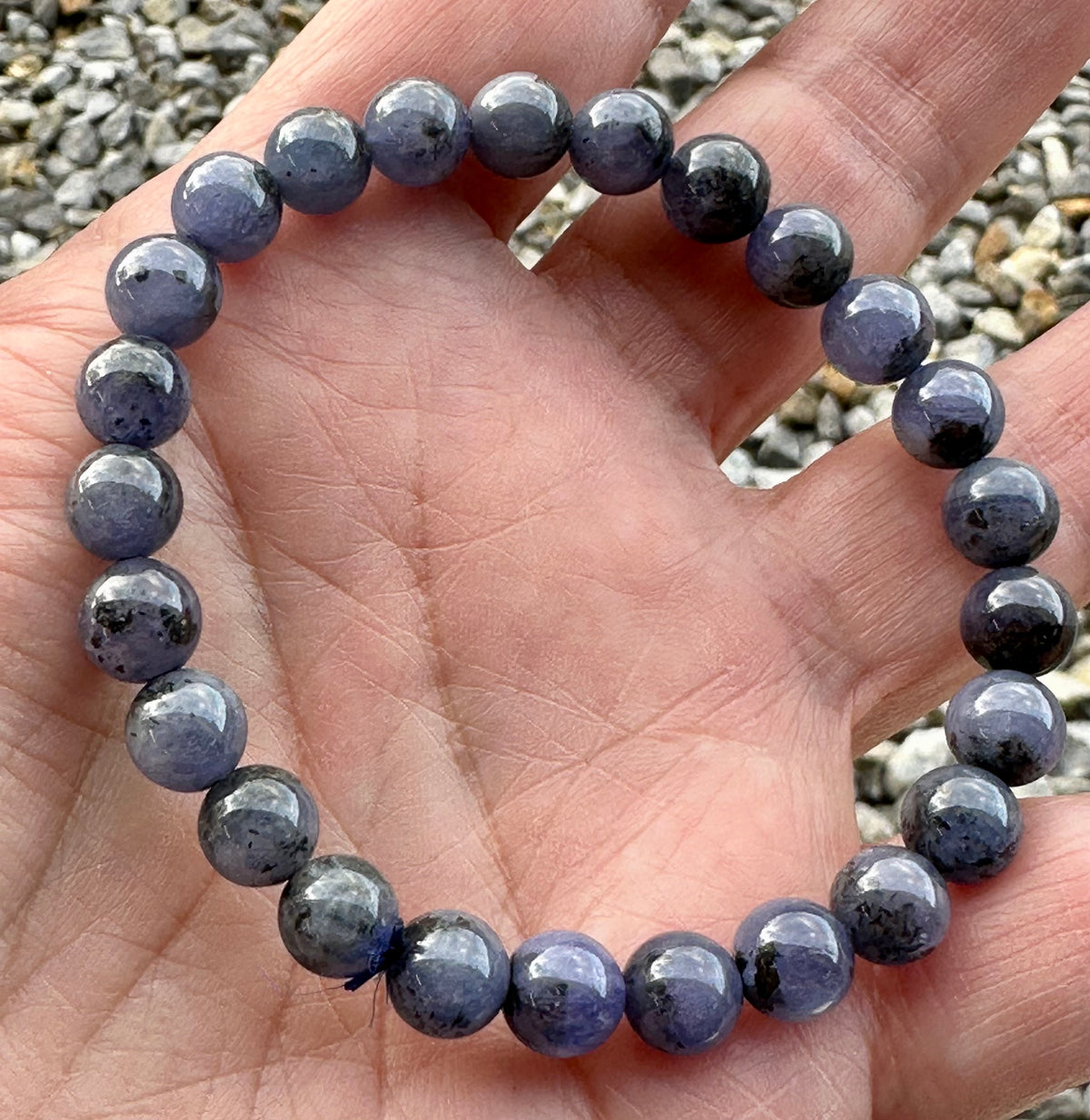 One of a Kind  Natural Tanzanite Mala Bead Bracelet 8mm #MALA38