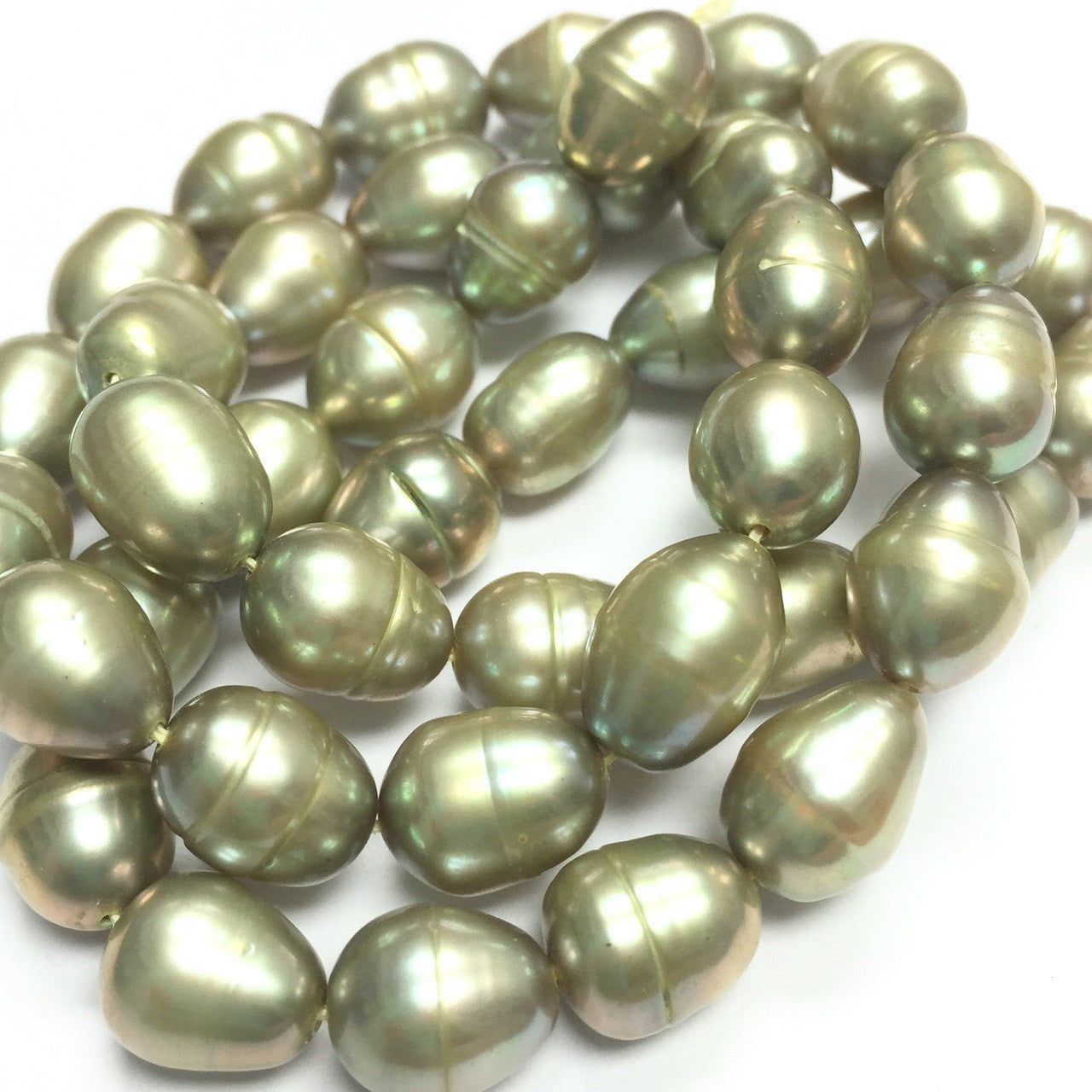 Green mist Freshwater Pearl Rice Beads