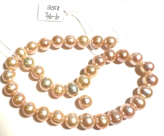 9–9.5mm Semi-Round Freshwater Pearl Strand – Soft Blush Luster Item #: PB7859