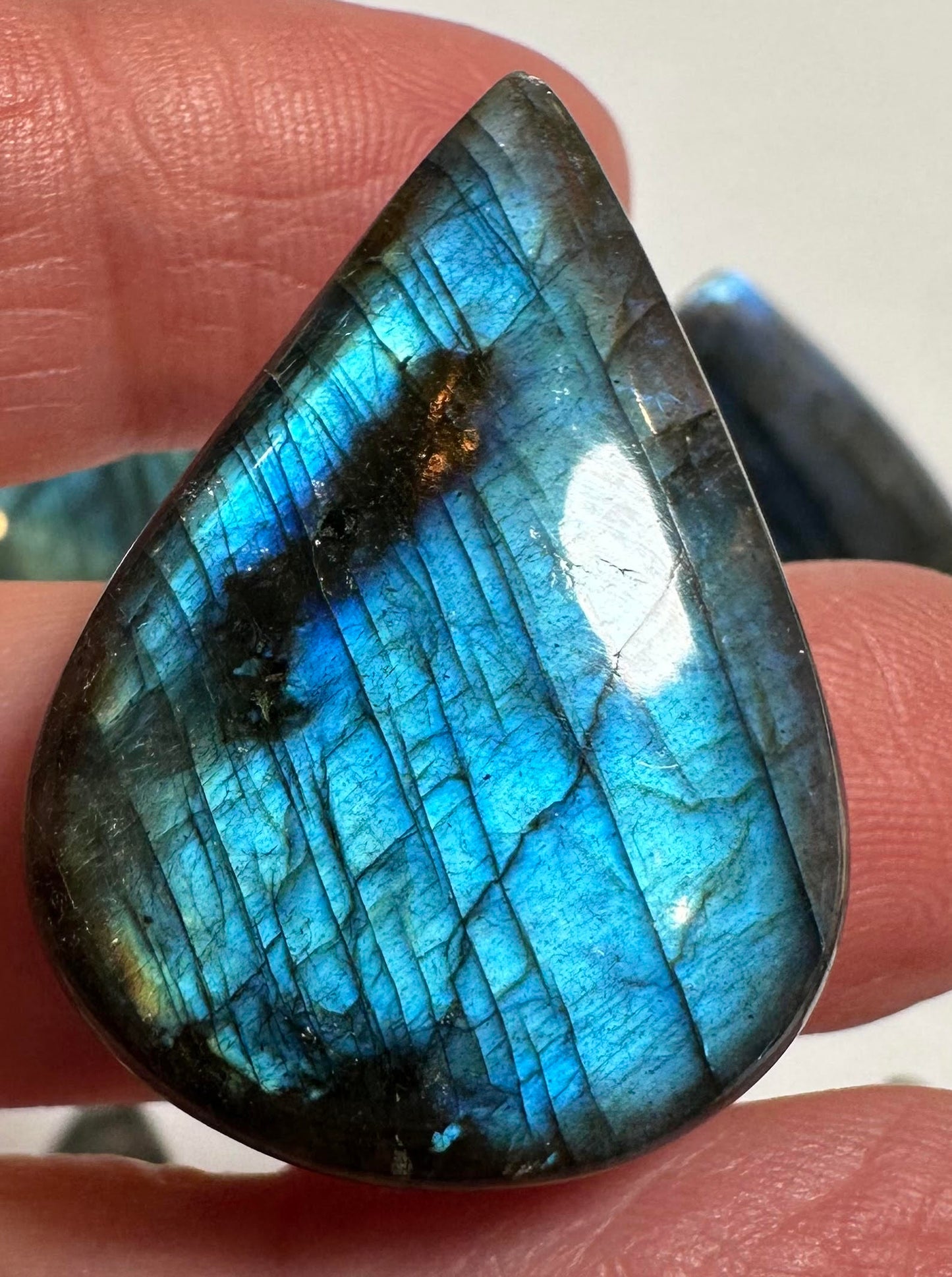 Blue Flash Labradorite Teardrop Cabochons|SP7359  (A–H)