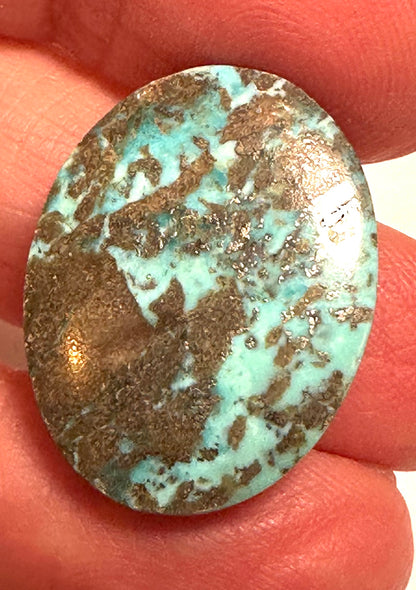 Natural Iranian Turquoise Cabochon with Pyrite 19 x 25 mm #CAB7931