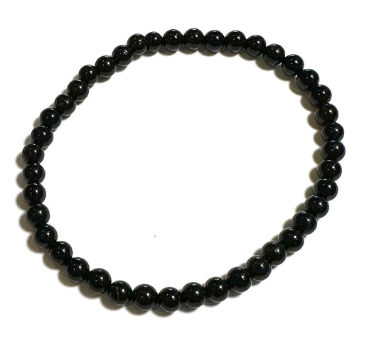 Black Tourmaline 4mm Mala Bracelet #MALA01