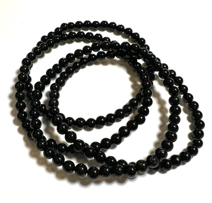 Black Tourmaline 4mm Mala Bracelet #MALA01