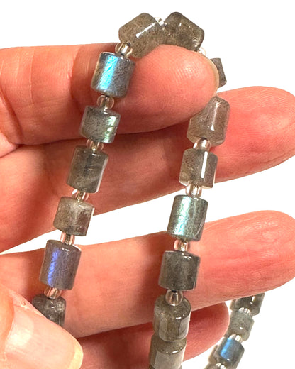 AAA Grade Labradorite Barrel Beads 7x6mm to 7x9mm #SP7921