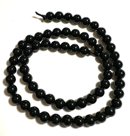 AAA Grade Black Tourmaline Round Bead Strand 6mm 15.5 Inch #SP7915