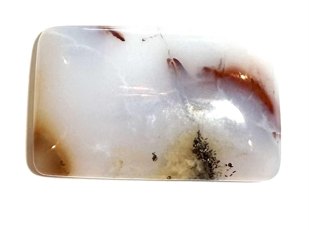 AAA Blue Chalcedony Dendritic Cabochon – 23 x 35mm – CAB7