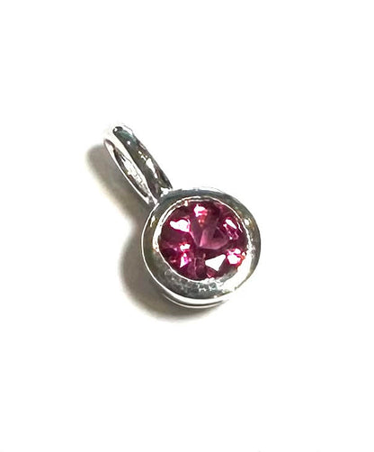 AAA Rhodolite Garnet Pendant – Brilliant Bezel Faceted Round, 4mm |SP7358