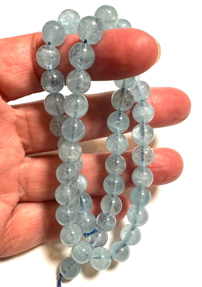 AA Grade Aquamarine Round Beads – 8mm – SP2880