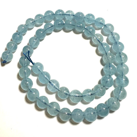 AA Grade Aquamarine Round Beads – 8mm – SP2880