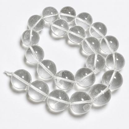 AA Grade Natural Quartz Crystal Round Beads 18mm with Phantoms #SP7929